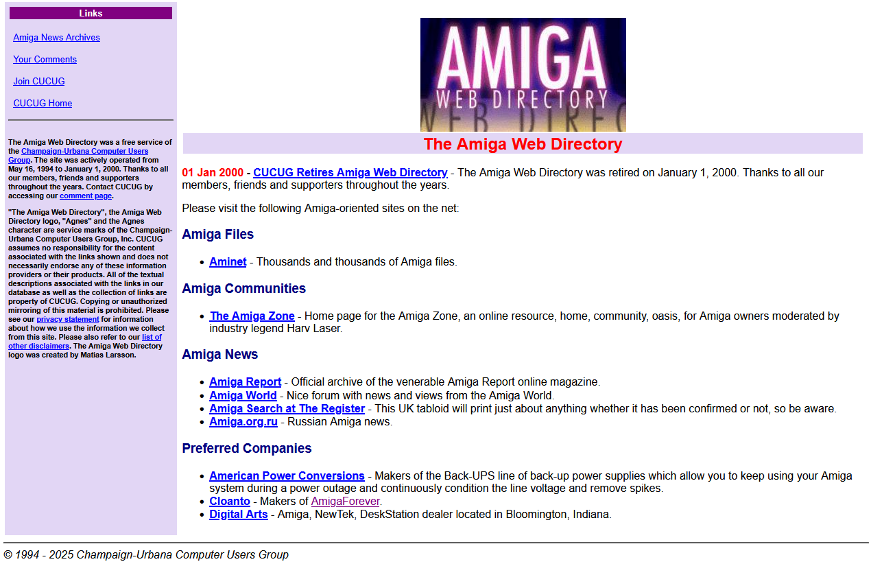 The Amiga Web Directory