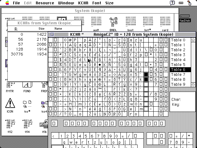 Macintosh: ResEdit mění mapu klávesnice resedit