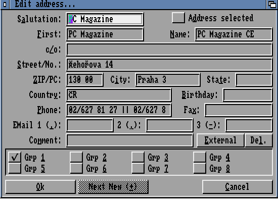 Zde se adresy editují dfa3