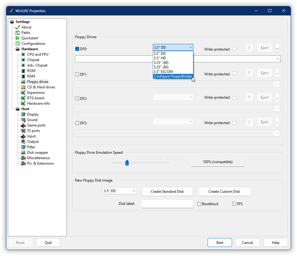 Configure FloppyBridge