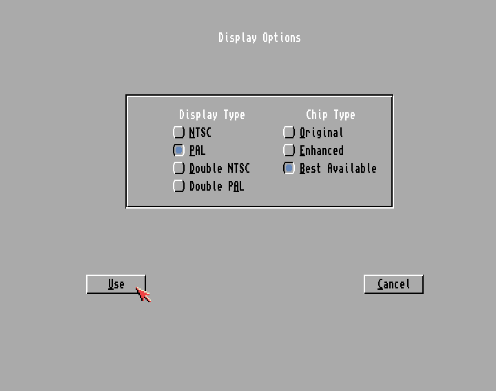 Early Startup Menu - Display Options