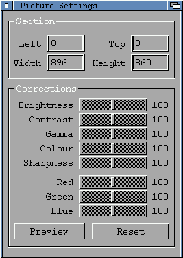 nastavení parametrů obrázku