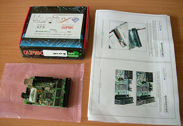 Obsah balíčku Kryoflux Personal Edition Basic